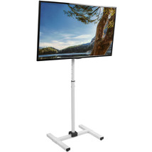 VIVO White TV Display 13&quot; to 50&quot; Floor Stand, Adjustable Mount for Flat ... - £71.92 GBP