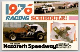 Nazareth Raceway Speedway PA 1976 Racing Schedule Postcard X27 - £7.15 GBP