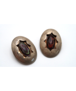 Vintage Southwestern Sterling Silver Shadow Box Water Fire Opal Earrings... - £88.86 GBP