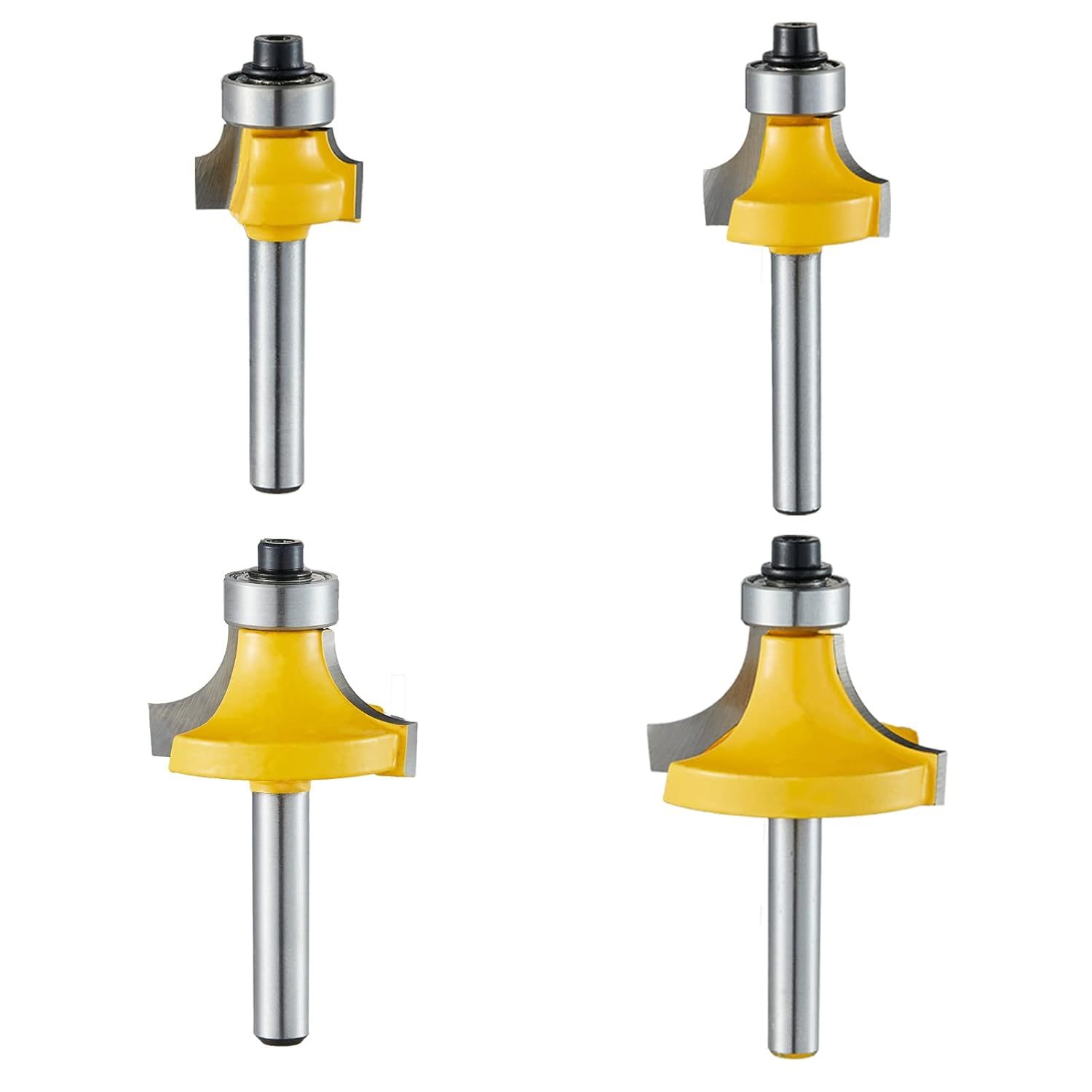 Roundover Router Bit 1/4 Shank Router Bits 1/4 Shank 1/4-Inch Shank, 4 Pack - $35.94