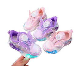 Princess Butterfly Wings Girls LED Sneakers Toddler Luminous Shoes Kids ... - $25.90