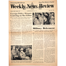 Weekly News Review April 23 1951 Washington D C Newspaper Military Defer... - $8.99