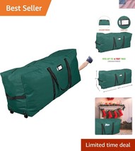 Large Green Christmas Tree Storage Bag with Wheels - 50&quot; Long, Zipper Cl... - $45.00