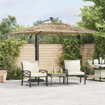 Garden Parasol with Steel Pole Brown 114.2&quot;x114.2&quot;x93.7&quot; - $161.99