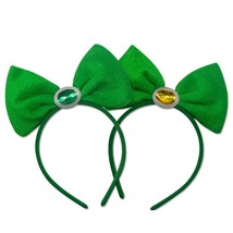 2 Pack St Patrick&#39;s Day Green Bow Headband Green Bowknot Head Boppers Ti... - £16.78 GBP