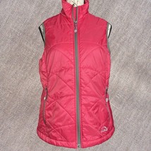 LL Bean Quilted Full Zip Vest Pink Salmon Color Winter Cold Vest Size Small - £10.97 GBP