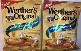 2 BAGS 2.22oz ea SALTED CARAMEL CREME Soft Caramels By Werther&#39;s Origina... - £7.79 GBP