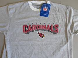 NWT New Arizona Cardinals NFL  Football  Tshirt  Men L Gray with white RINGER - $19.79