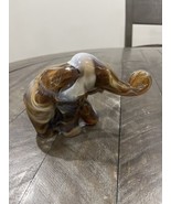 Imperial Caramel Glass Elephant Figurine Brown Slag Heisley Mold - $67.68 CAD