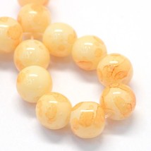Z  Baking Painted Glass Beads 5 Strands 31 inch 6mm Swirl  Round Moccasi... - €9,06 EUR