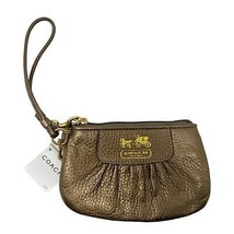 Coach wallet wristlet Madison Leather gold metallic NEW coin card purse - £28.24 GBP