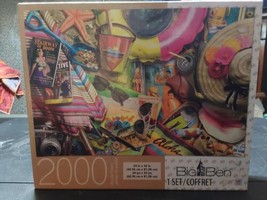 Big Ben 2000pc Jigsaw Puzzle Vintage Holiday Beach Fun Scene 2018 24&quot; x 32&quot; - £15.85 GBP