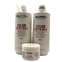 Goldwell Dualsenses Color Extra Rich Shampoo &amp; Conditioner Treatment Tio Set - £42.88 GBP