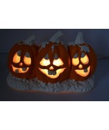 VTG Lighted Ceramic Bisque California Creations Jack&#39;O Lantern Painted P... - $35.00