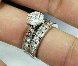 Anello nuziale di fidanzamento con diamante simulato da 3,20 ct in oro... - £233.75 GBP