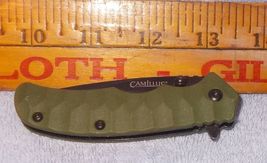 Camillus Lock Back Forest Green Single Blade Folding Knife w Belt Clip - £19.94 GBP