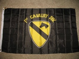 US Army 1st First Cavalry Division Black Flag 3x5 Super Polyester by RFCO - £7.13 GBP