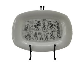 2008 Disney Mickey Mouse Sketch White Black Serving Plate LARGE - $14.80