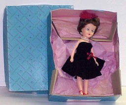 Vintage 10-Inch VOGUE DOLL in Black Velvet Dress & Red Heels in Mm Alexander Box - $30.00