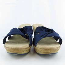 Italian Shoemakers Women Slide Shoes  Blue Fabric Slip On Size 9.5 Mediu... - £15.54 GBP