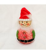 Happy Santa Figurine Christmas Styrofoam  Sugar Glittered 3.5&quot; Vintage H... - £13.23 GBP