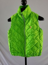 NWT Polo Ralph Lauren Neon Green Down Filled Full Zip Puffer Vest Size XS - $98.99