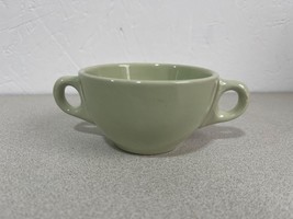 Grindley England Double Handled mug 4&quot; Green Stoneware - $9.90