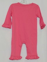 Blanks Boutique Pink Long Sleeve Snap Up Ruffle Romper Size 6M image 2