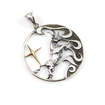 Taurus Zodiac Sign Sterling Silver Pendants Charm with Golden Star - £127.00 GBP