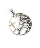 Taurus Zodiac Sign Sterling Silver Pendants Charm with Golden Star - $156.42