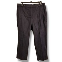 Loft Women&#39;s Size 8 Black Grey Pleated Curvy Crop Pants - £20.31 GBP
