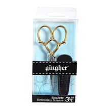 Gingher 1005279 Epaulette Embroidery Scissors 3.5-W/Leather Sheath - $34.99