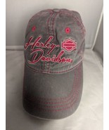 Harley Davidson Cap Hat Pink Embroidered Gray Biker Baseball Trucker Adj... - £19.38 GBP