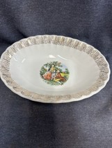 W. S. George 7.25X 9.5”Oval Vegetable Bowl Courting Couple 22k Gold - $16.83