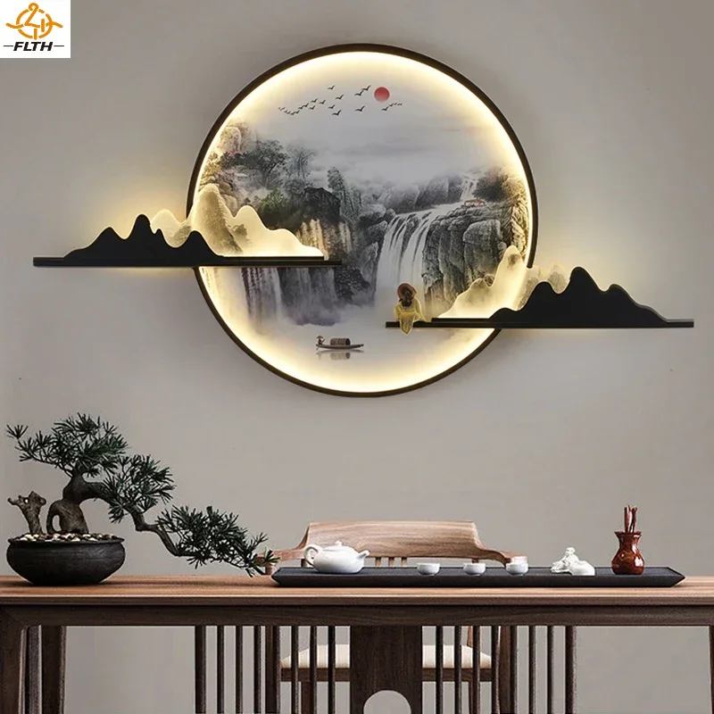 LED Chinese Picture Wall Lamps Modern Creative Indoor Picture Sconce with Switch - £327.80 GBP+