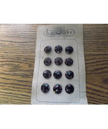 LaMode Shank Buttons On Card Set of 12 Black with Pink-Vintage - $60.00