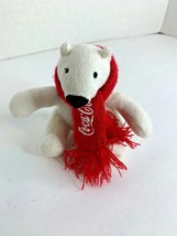 Coca Cola Coke Plush Stuffed Animal Toy Doll 4.5 in Tall Seated Polar Bear - £5.51 GBP