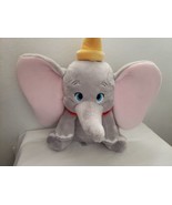 Disney Store Dumbo Elephant Plush 14&quot; Stuffed Animal Grey Red Collar Yel... - £13.20 GBP