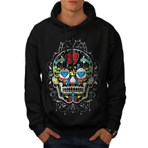 Wellcoda Colors Face Skull Mens Hoodie, Death Casual Hooded Sweatshirt - £25.38 GBP+