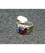 Vintage 925 Silver Ring with Red Stone Size 9 1/2 - £51.01 GBP