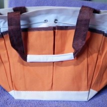 New Art &amp; Craft Bag BAG Orange Brown White 17&quot; Wid - $18.81