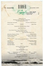 The Senator Hotel Dinner Menu Atlantic City New Jersey April 1941  - $47.52