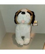 NEW Old Stock 14&quot; Plush Dog St. Bernard with tag, glass eyes, gift store... - $14.65