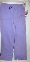 NWT UR it Girls 6 purple sweatpant material purple pants ruffle hem hear... - £11.83 GBP