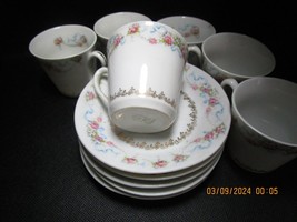 Rudolstadt Prussia coffee set of 11 coffee cups and saucers antique 22 pcs [80m] - £114.74 GBP