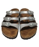 Birkenstock Florida Birko Flor Womens Silver 3 Buckle Slip On Sandals Si... - $1,298.35 MXN