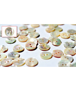 High Grade Ivory Abalone Mother of Pearl Shirt Buttons (15 Pieces) ø12mm... - £4.70 GBP