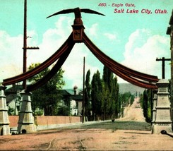 Aquila Gate Salt Lake Città Utah Ut 1910s Vtg Cartolina Unp Internazionale Arte - £3.17 GBP