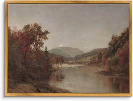 Vintage Framed Canvas Wall Art Fall Natural Scenery Wall Decor for Living Room 1 - £31.47 GBP