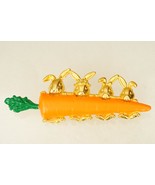 Easter AJC Costume Jewelry Bunny Rabbit Family Eating Orange Carrot Broo... - £19.54 GBP
